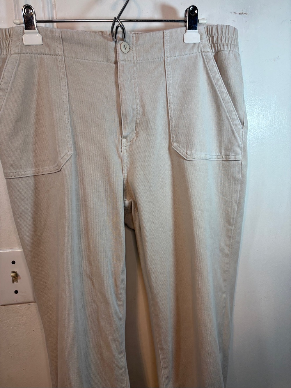 32 Degrees Women's Light Beige Elastic-Waist Chinos